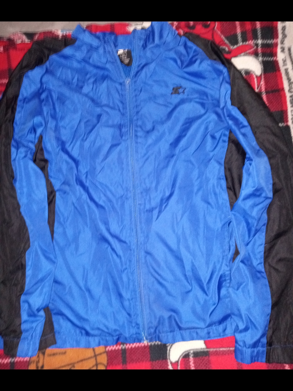 STARTER Men's Blue Lightweight Zip Jacket with Black Accents